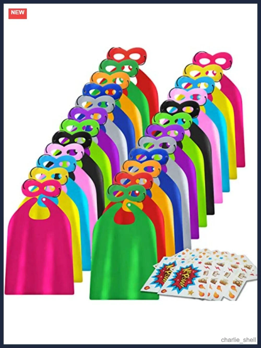Kids Superhero Capes and Masks Set 24 Players Pretend Play Party Favor Satin